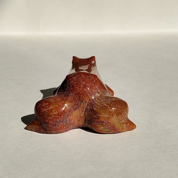 Carved Red Ocean Jasper Frog - Picture 4 of 6